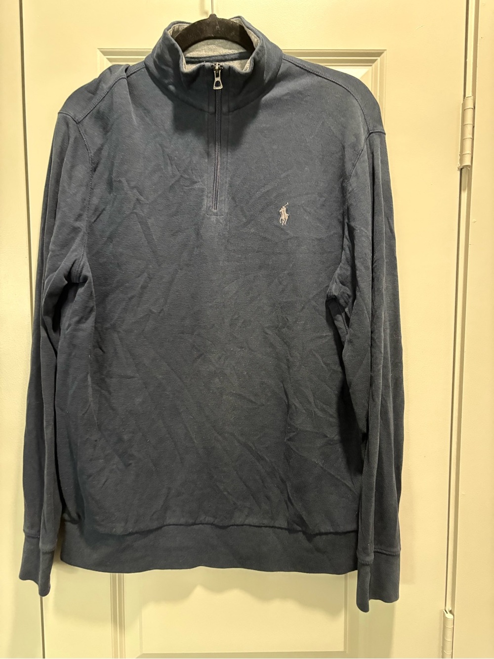 Polo by Ralph Lauren Navy and Gray Quarter-Zip Pullover